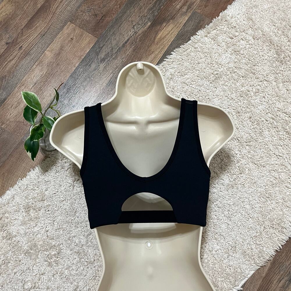 Nike Dri-Fit Size Medium Black Scoop Back Cutout Athleisure Sports Bra NWOT - Picture 4 of 5